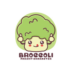 vector broccoli cartoon mascot, vegetable illustration, suitable for, logos, prints, stickers, etc