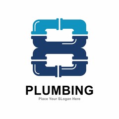  Number 8  with plumbing pipe logo vector design. Suitable for pipe service, drainage, sanitation home, and maintenance service company  