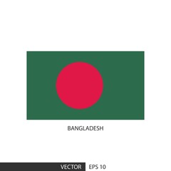 Bangladesh square flag on white background and specify is vector eps10.