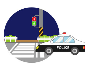 パトカー　警察　ベクターイラスト