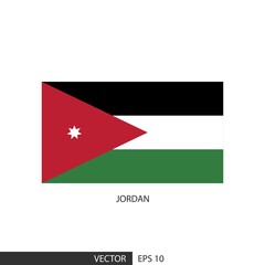 Jordan square flag on white background and specify is vector eps10.