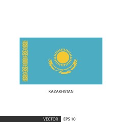 Kazakhstan square flag on white background and specify is vector eps10.