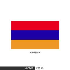 Armenia square flag on white background and specify is vector eps10.
