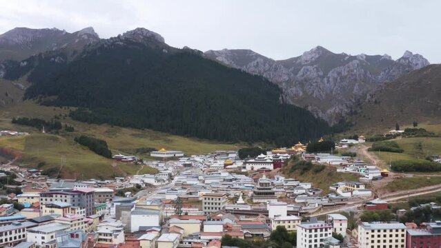 Langmusi town in Amdo Tibetan region, Western China