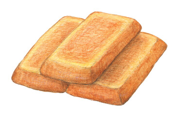 フィナンシェ　ケーキイラスト　手描き