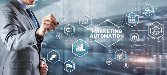 Obraz premium Marketing automation concept. Business Technology Internet and network
