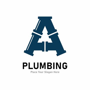 letter a plumbing logo vector design. Suitable for pipe service, drainage, sanitation home, and service company 
