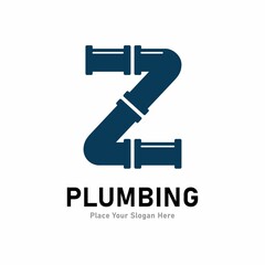 letter z plumbing logo vector design. Suitable for pipe service, drainage, sanitation home, and service company 