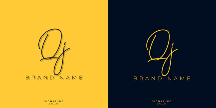 Minimal line art letters QJ Signature logo. It will be used for Personal brand or other company.