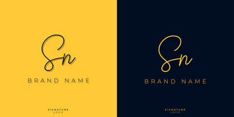 Minimal line art letters SN Signature logo. It will be used for Personal brand or other company.