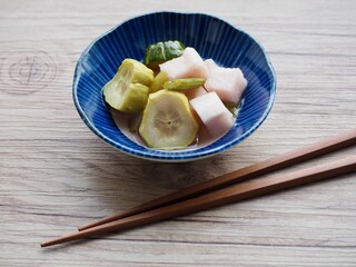 오이와 무 피클, 음식, 반찬