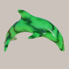 Jade dolphin statuette 3D Render