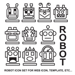 robot icon set vector illustration