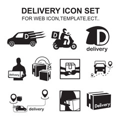 delivery logo icon set vector