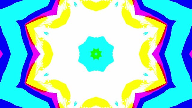 Kaleidoscopic colorful posterized pattern animation