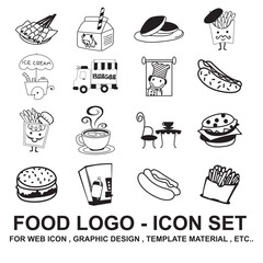 food logo icon set vector