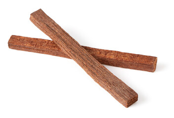 sandalwood sticks isolated on white background