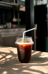 iced black coffee or americano coffee
