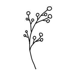 Hand drawn vector flower drawing. Decorative elements for design. Isolated on a white background. Ornament for embroidery, postcards and invitations