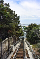 Funicular in Baku. Azerbaijan. The Caspian Sea. Baku. May. 2019.