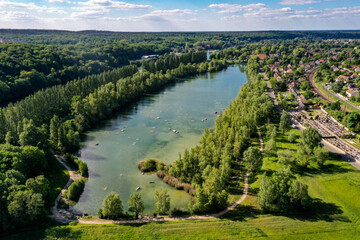 aerial view on the pond of Samoreau