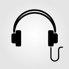 Headphones icon isolated on white background. Vector illustration
