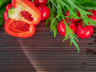 Fresh vegetables tomatoes and green salad vegetable diet.