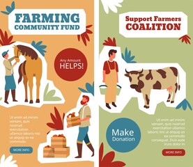 Farming community fund, support farmers vector
