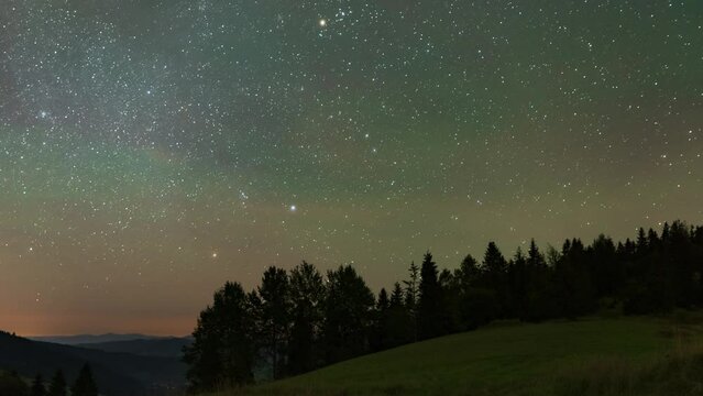 Night Sky with Airglow timelapse 4K