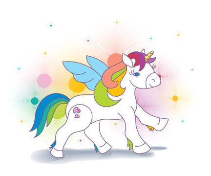 rainbow unicorn with wings