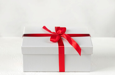 red gift box with ribbon