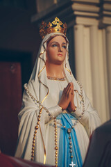 our lady of Lourdes catholic religious Virgin Mary statue
