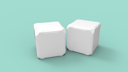3D rendering of a small loot box pachaging blank empty template isolated in a studio background.