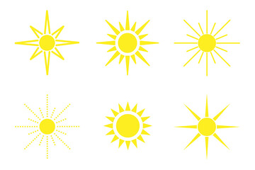 set of six pieces yellow sun