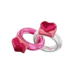 3d rendering Love loyalty ring