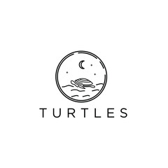 Obraz premium unique turtle on the night sea