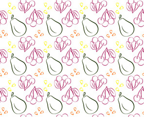 seamless pattern with fruit, vector illustration