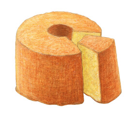 シフォンケーキ　ケーキイラスト　手描き