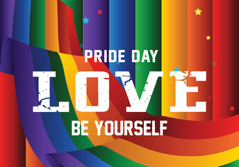 Gay pride background. LGBT day. Vector illustration with colorful realistic style. Stickers, flyers, logo designs.