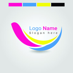 Modern printing logo design template vector