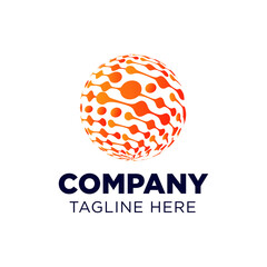 Modern Abstract Circle Technology logo template,Advanced analysis data base Logo symbol. Development of artificial intelligence sign. Abstract innovative high tech logo template. Colorful round