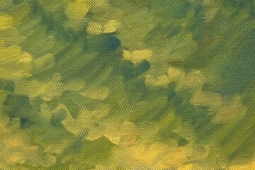 Abstract art background green and yellow colors. Watercolor painting on canvas with olive gradient.