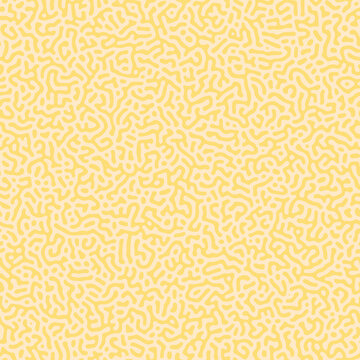 Abstract vector seamless background with organic rounded lines and drops of yellow and white colors.