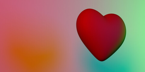 Happy Valentines Day greeting card with red heart. Illustration for poster, business cards, flyers, notebooks, brochures print. Love symbol for Women's, Mother's, Valentine's or birthday background.