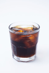 glass of cola with vodka