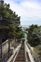 Obraz premium Funicular in Baku. Azerbaijan. The Caspian Sea. Baku. May 2019.