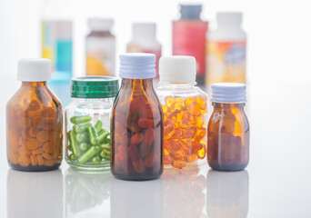 bottles of medicine pills
