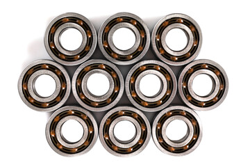 ball bearings on a white isolated background