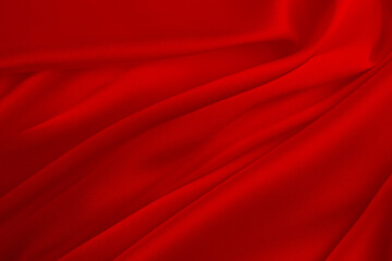 Elegance red satin silk with waves, abstract background luxury cloth, elegant wallpaper design. Abstract background luxury cloth or liquid wave