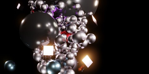 ball abstract background modern technology virtual circle and crystal ball 3D illustration